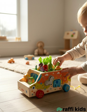 Taxta fermer maşını kök və balıqlarla|Raffi Kids