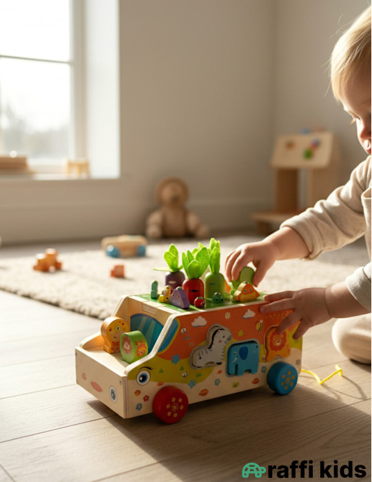 Taxta fermer maşını kök və balıqlarla|Raffi Kids
