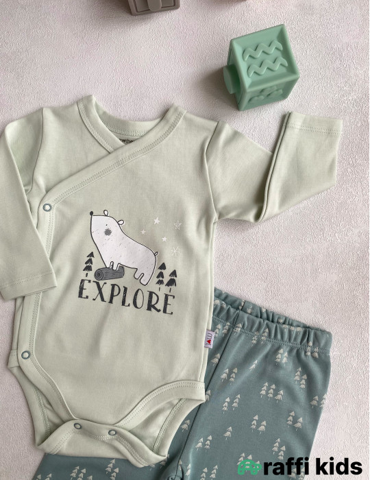 Explore 2-li dəst -Türkiyə istehsalı pambıq uşaq geyimi|Raffi Kids