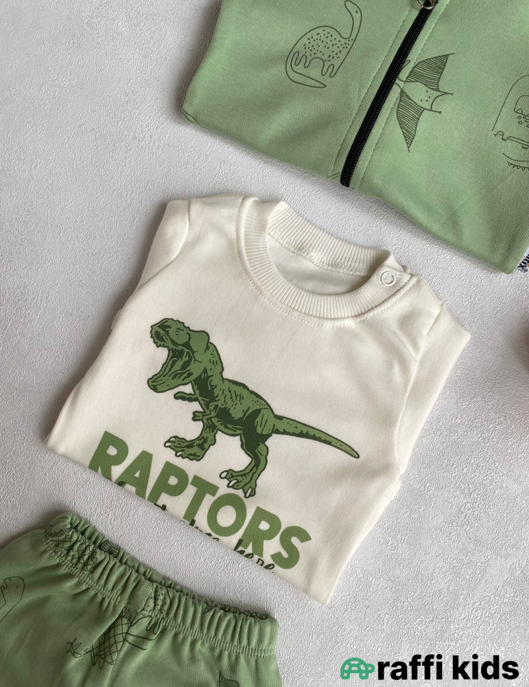 Raptors 3-lü dəst -Türkiyə istehsalı pambıq uşaq geyimi|Raffi Kids