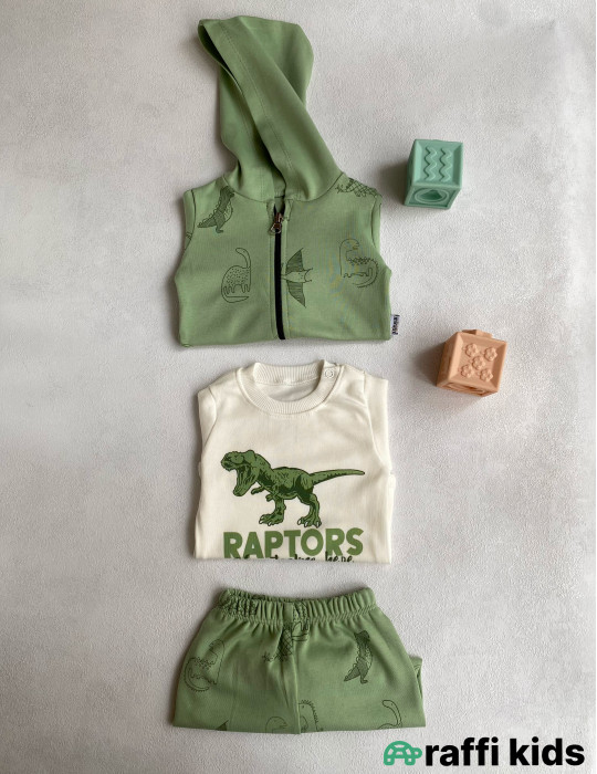 Raptors 3-lü dəst -Türkiyə istehsalı pambıq uşaq geyimi|Raffi Kids