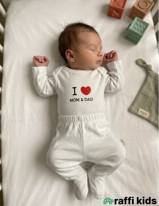 I love mom and dad 2-li dəst -Türkiyə istehsalı pambıq uşaq geyimi|Raffi Kids