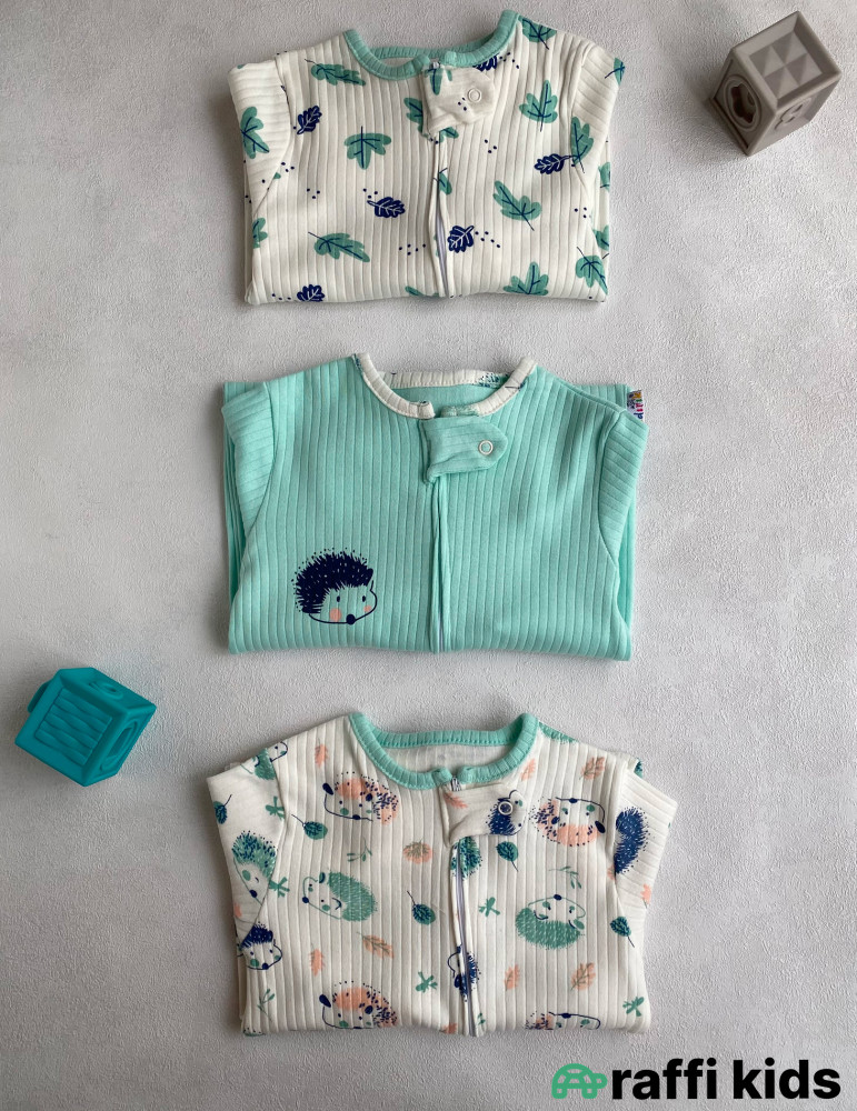 Kirpi dostlarım 3-lü tulum set -Türkiyə istehsalı pambıq uşaq geyimi|Raffi Kids