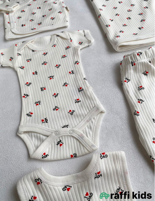 I love mom and dad 7-li set -Türkiyə istehsalı pambıq uşaq geyimi|Raffi Kids