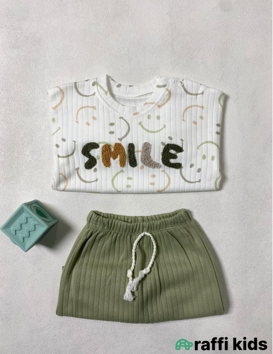 Smile 2-li dəst -Türkiyə istehsalı pambıq uşaq geyimi|Raffi Kids