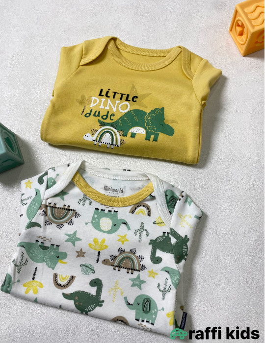 Little dino 2-li uzunqol body set -Türkiyə istehsalı pambıq uşaq geyimi|Raffi Kids