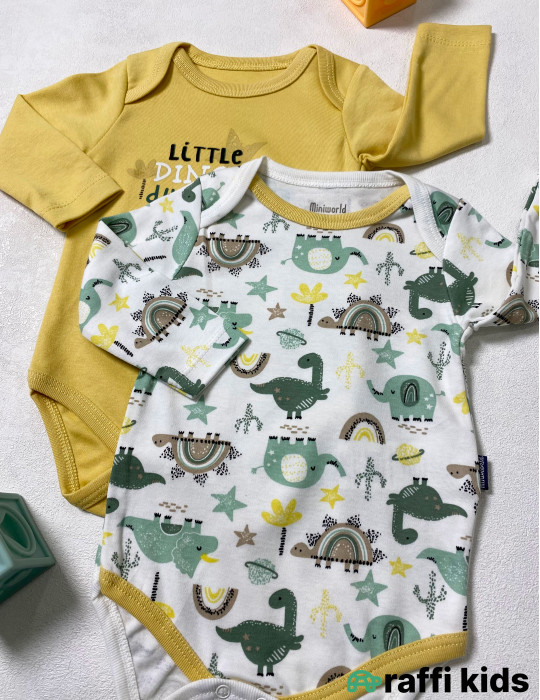 Little dino 2-li uzunqol body set -Türkiyə istehsalı pambıq uşaq geyimi|Raffi Kids