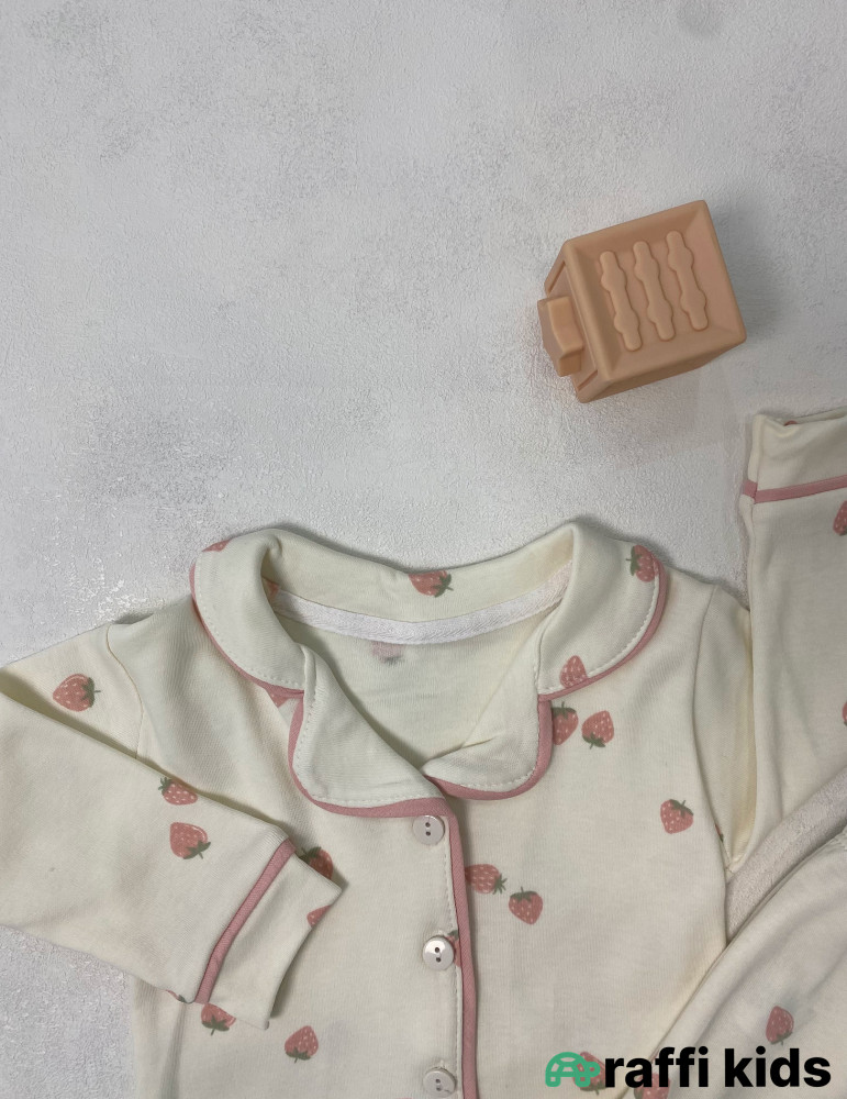 Şirin çiyələk pijama -Türkiyə istehsalı pambıq uşaq geyimi|Raffi Kids