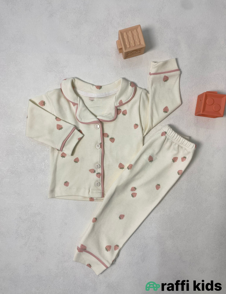 Şirin çiyələk pijama -Türkiyə istehsalı pambıq uşaq geyimi|Raffi Kids