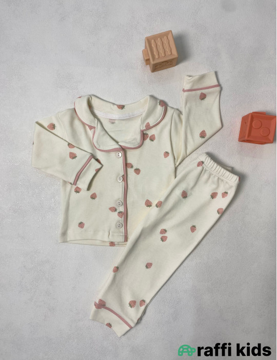 Şirin çiyələk pijama -Türkiyə istehsalı pambıq uşaq geyimi|Raffi Kids