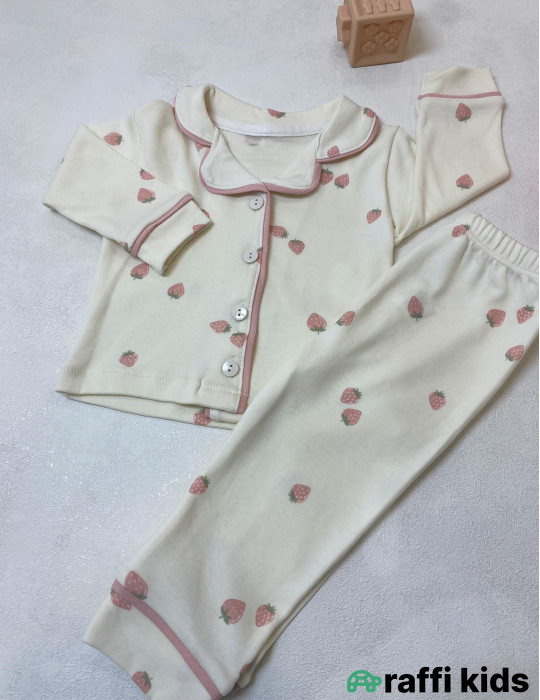 Şirin çiyələk pijama -Türkiyə istehsalı pambıq uşaq geyimi|Raffi Kids