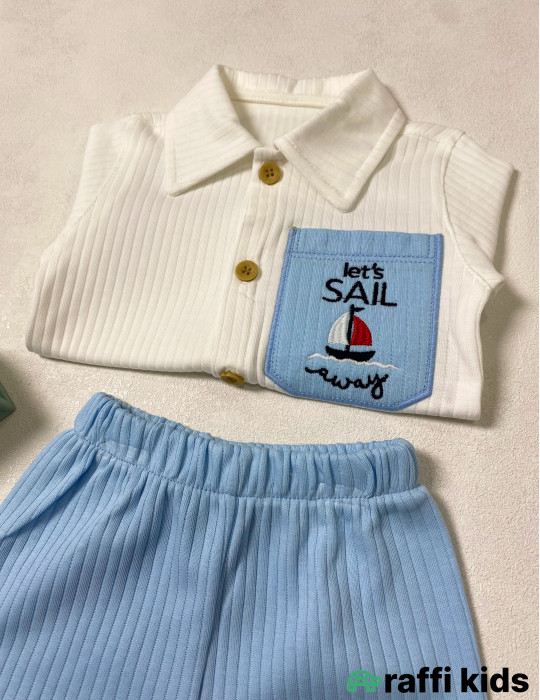 Let's sail away 2-li dəst -Türkiyə istehsalı pambıq uşaq geyimi|Raffi Kids