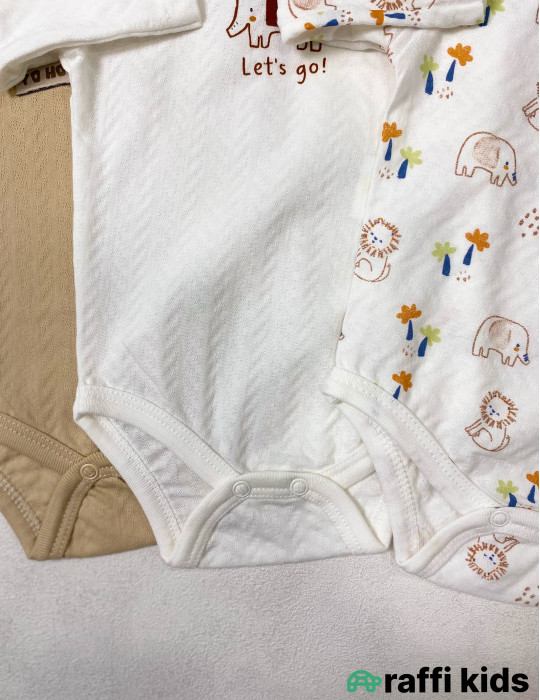 Yo-ho 3-lü uzunqol body set -Türkiyə istehsalı pambıq uşaq geyimi|Raffi Kids