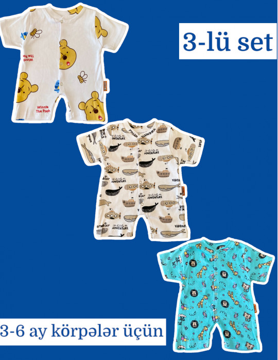 0-18 aylıq uşaqlar üçün yay sezon qisaqol sortik dəsti | sun and surf