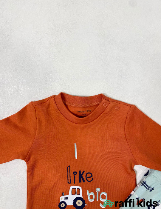 Traktor uzunqol body -Türkiyə istehsalı pambıq uşaq geyimi|Raffi Kids