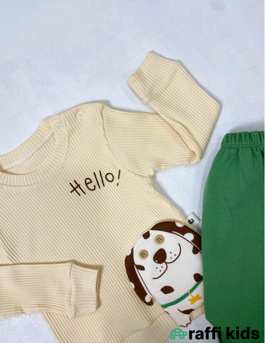 Hello 2-li dəst -Türkiyə istehsalı pambıq uşaq geyimi|Raffi Kids