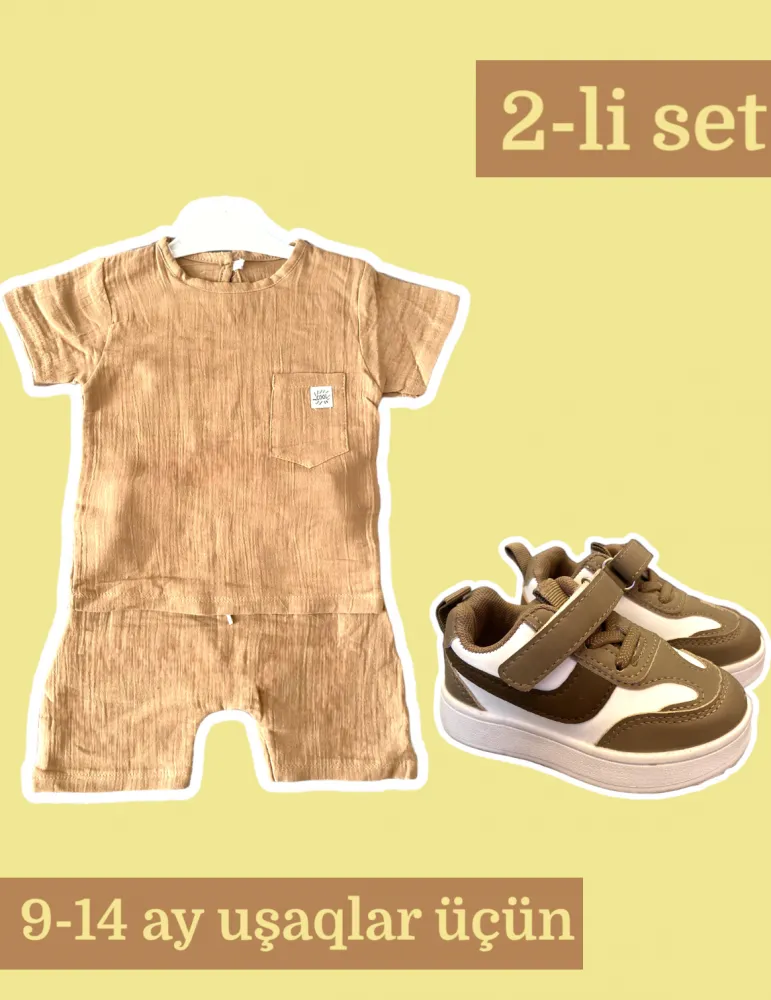 0-18 aylıq uşaqlar üçün yay sezon qisaqol sortik dəsti | sun and surf