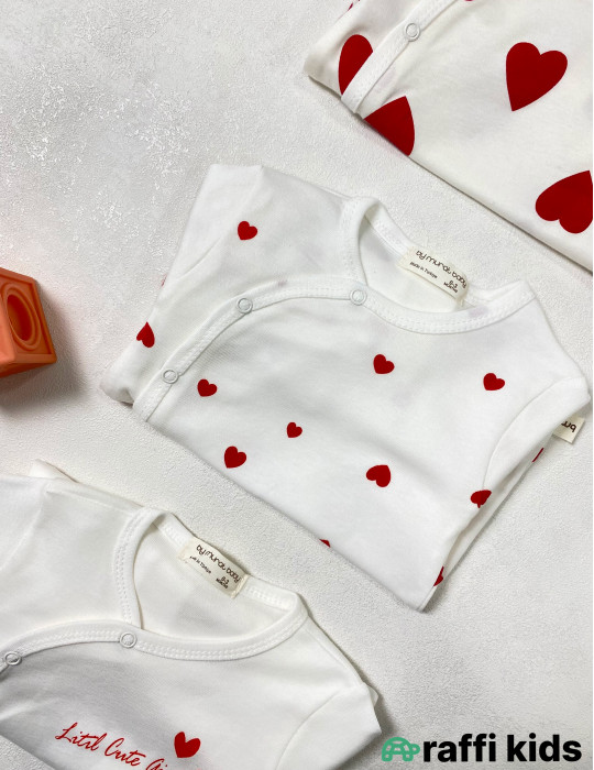 Little cute girl 3-lü ayaqı bağlı tulum set -Türkiyə istehsalı pambıq uşaq geyimi|Raffi Kids