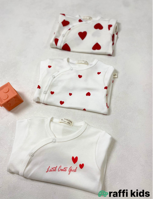 Little cute girl 3-lü ayaqı bağlı tulum set -Türkiyə istehsalı pambıq uşaq geyimi|Raffi Kids