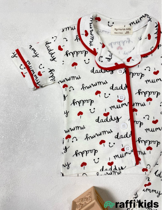 Mammy and daddy 2-li pijama dəst -Türkiyə istehsalı pambıq uşaq geyimi|Raffi Kids