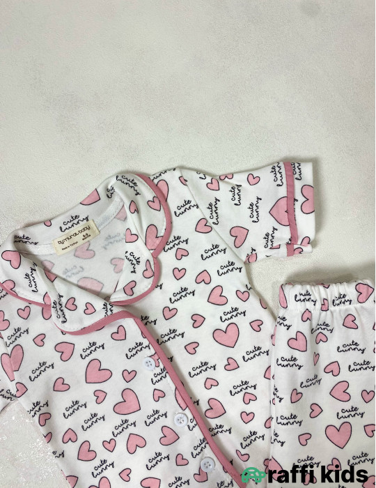 Cute bunny 2-li pijama dəst -Türkiyə istehsalı pambıq uşaq geyimi|Raffi Kids