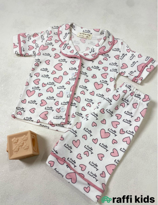 Cute bunny 2-li pijama dəst -Türkiyə istehsalı pambıq uşaq geyimi|Raffi Kids