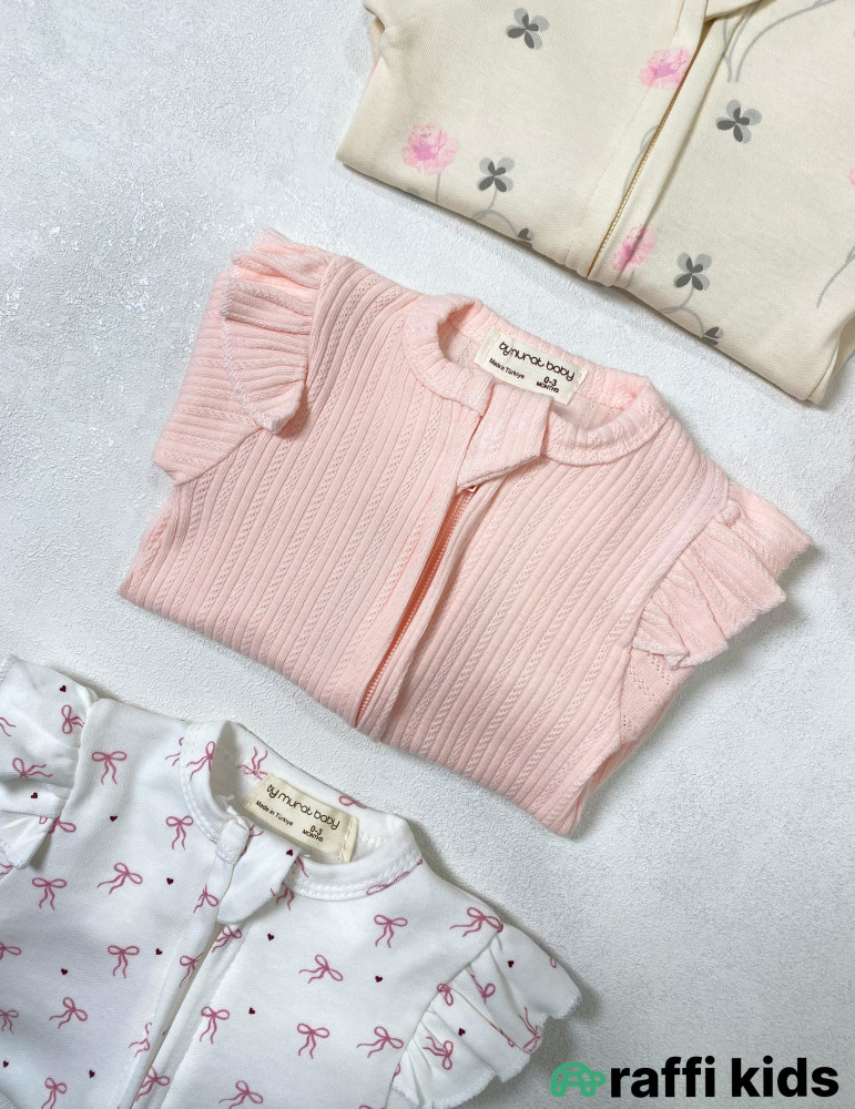 Celine 3-lü ayaqı bağlı tulum set -Türkiyə istehsalı pambıq uşaq geyimi|Raffi Kids