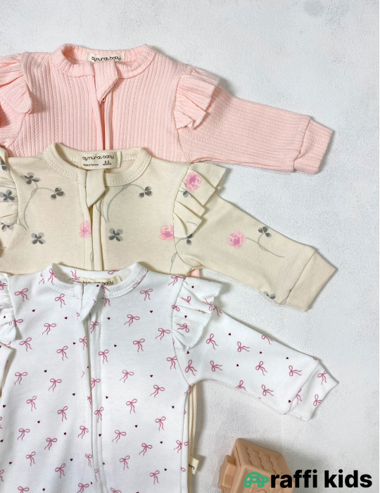 Celine 3-lü ayaqı bağlı tulum set -Türkiyə istehsalı pambıq uşaq geyimi|Raffi Kids