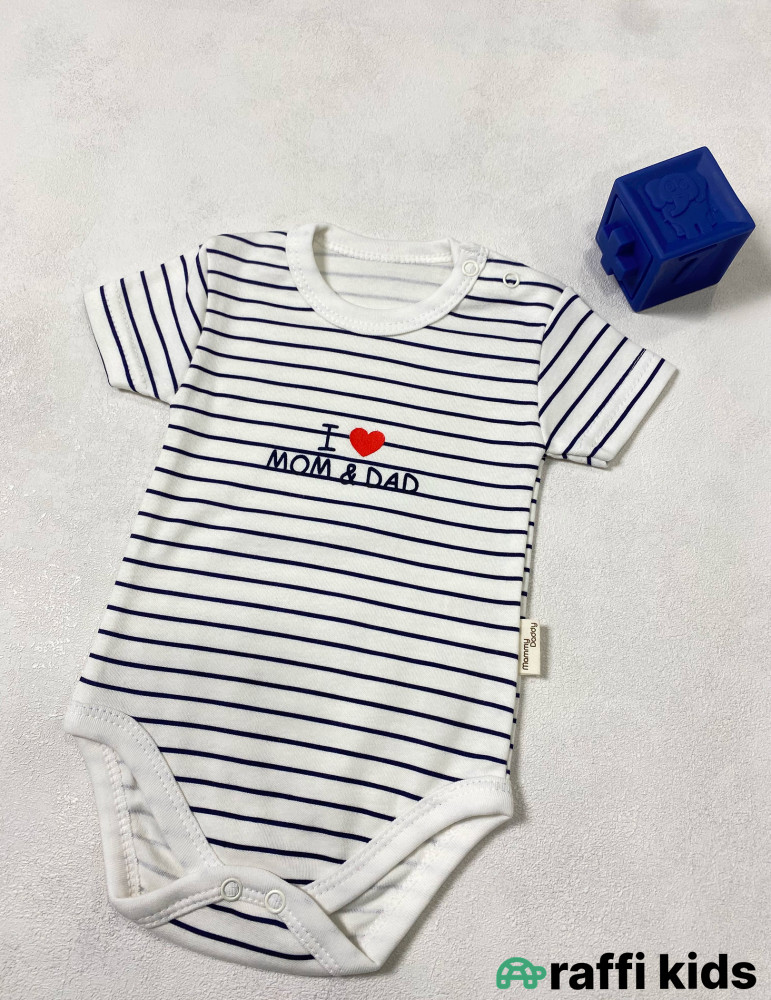 I love mom and dad qısaqol body -Türkiyə istehsalı pambıq uşaq geyimi|Raffi Kids