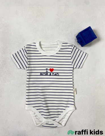 I love mom and dad qısaqol body -Türkiyə istehsalı pambıq uşaq geyimi|Raffi Kids