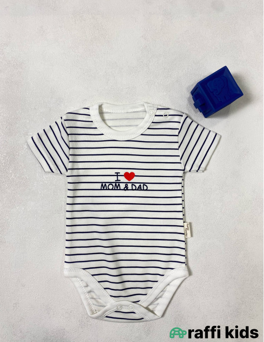 I love mom and dad qısaqol body -Türkiyə istehsalı pambıq uşaq geyimi|Raffi Kids