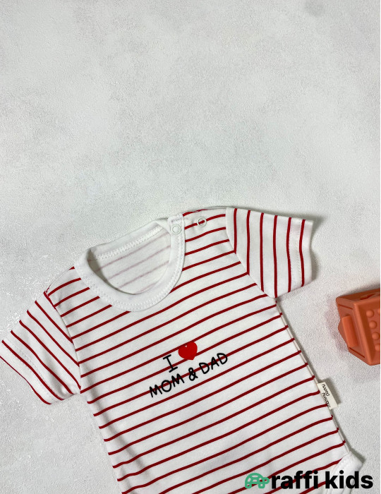 I love mom and dad qısaqol body -Türkiyə istehsalı pambıq uşaq geyimi|Raffi Kids