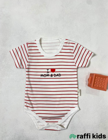 I love mom and dad qısaqol body -Türkiyə istehsalı pambıq uşaq geyimi|Raffi Kids