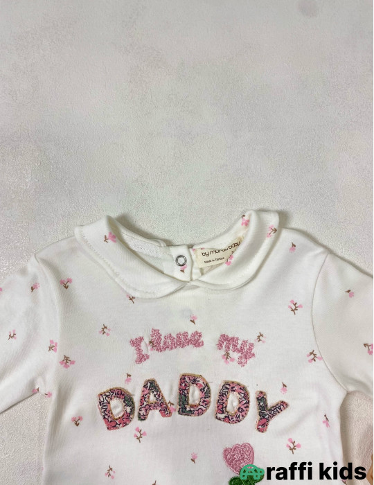 I love my daddy ayaqı bağlı tulum -Türkiyə istehsalı pambıq uşaq geyimi|Raffi Kids