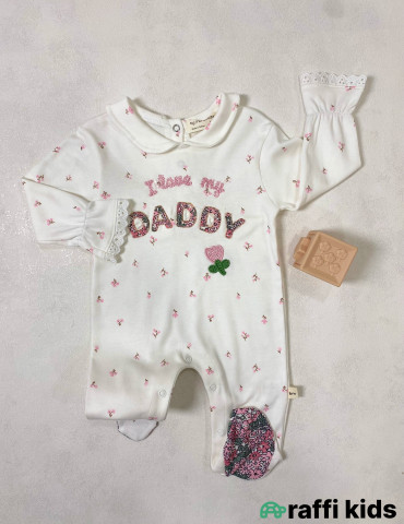 I love my daddy ayaqı bağlı tulum -Türkiyə istehsalı pambıq uşaq geyimi|Raffi Kids