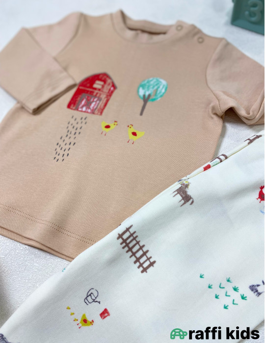 Sakit həyat 2-li pijama dəst -Türkiyə istehsalı pambıq uşaq geyimi|Raffi Kids