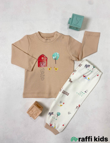 Sakit həyat 2-li pijama dəst -Türkiyə istehsalı pambıq uşaq geyimi|Raffi Kids