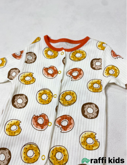 Mənim donutlarım ayaqı bağlı tulum -Türkiyə istehsalı pambıq uşaq geyimi|Raffi Kids