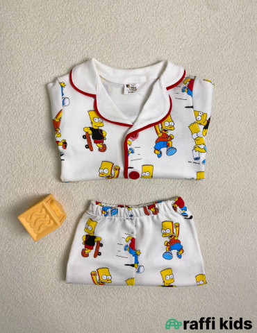 Simpsons 2-li pijama dəst -Türkiyə istehsalı pambıq uşaq geyimi|Raffi Kids 2