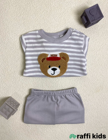 Little bear 2-li dəst -Türkiyə istehsalı pambıq uşaq geyimi|Raffi Kids 2