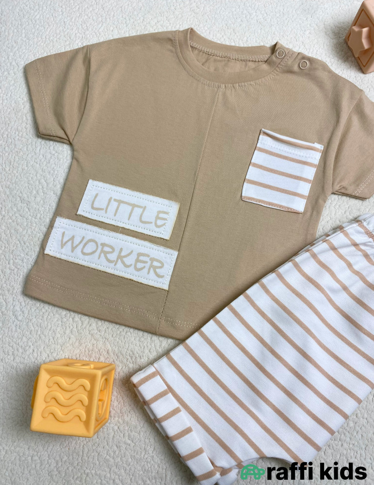 Little worker 2-li dəst -Türkiyə istehsalı pambıq uşaq geyimi|Raffi Kids