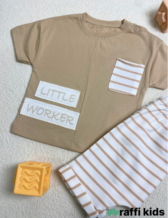 Little worker 2-li dəst -Türkiyə istehsalı pambıq uşaq geyimi|Raffi Kids