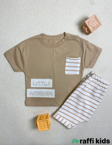 Little worker 2-li dəst -Türkiyə istehsalı pambıq uşaq geyimi|Raffi Kids