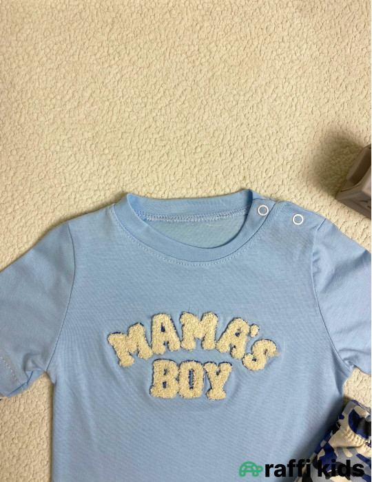 Mama's boy 2-li dəst -Türkiyə istehsalı pambıq uşaq geyimi|Raffi Kids