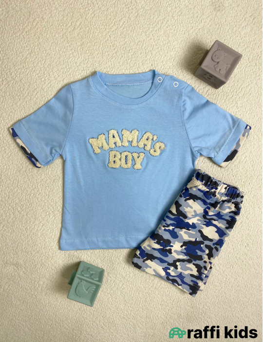 Mama's boy 2-li dəst -Türkiyə istehsalı pambıq uşaq geyimi|Raffi Kids
