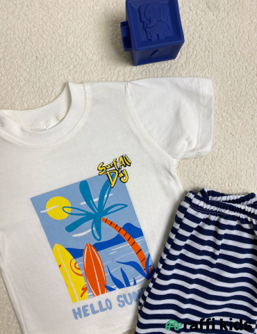 Hello summer 2-li dəst -Türkiyə istehsalı pambıq uşaq geyimi|Raffi Kids 2