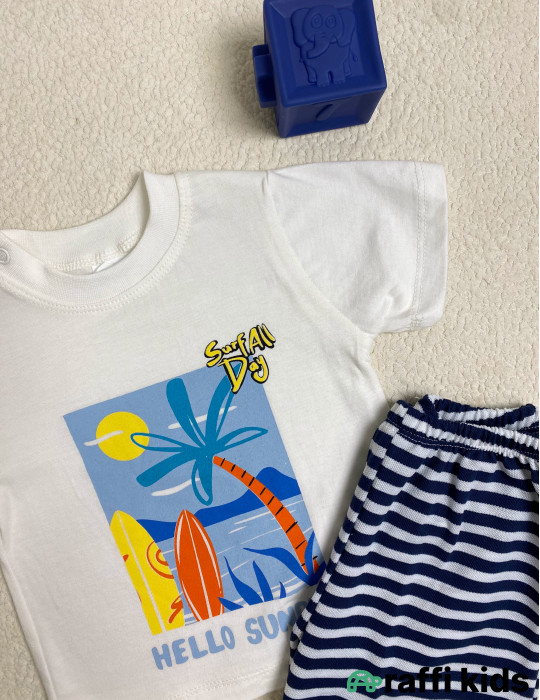 Hello summer 2-li dəst -Türkiyə istehsalı pambıq uşaq geyimi|Raffi Kids