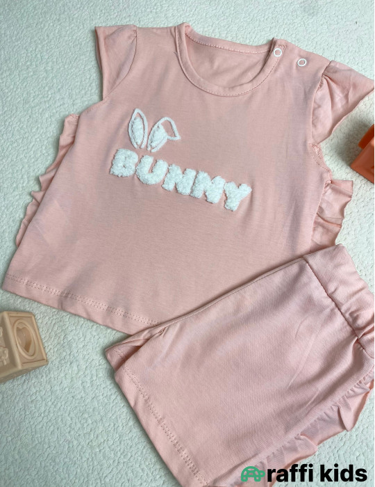 Bunny 2-li dəst -Türkiyə istehsalı pambıq uşaq geyimi|Raffi Kids