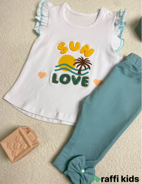 Sun love 2-li dəst -Türkiyə istehsalı pambıq uşaq geyimi|Raffi Kids