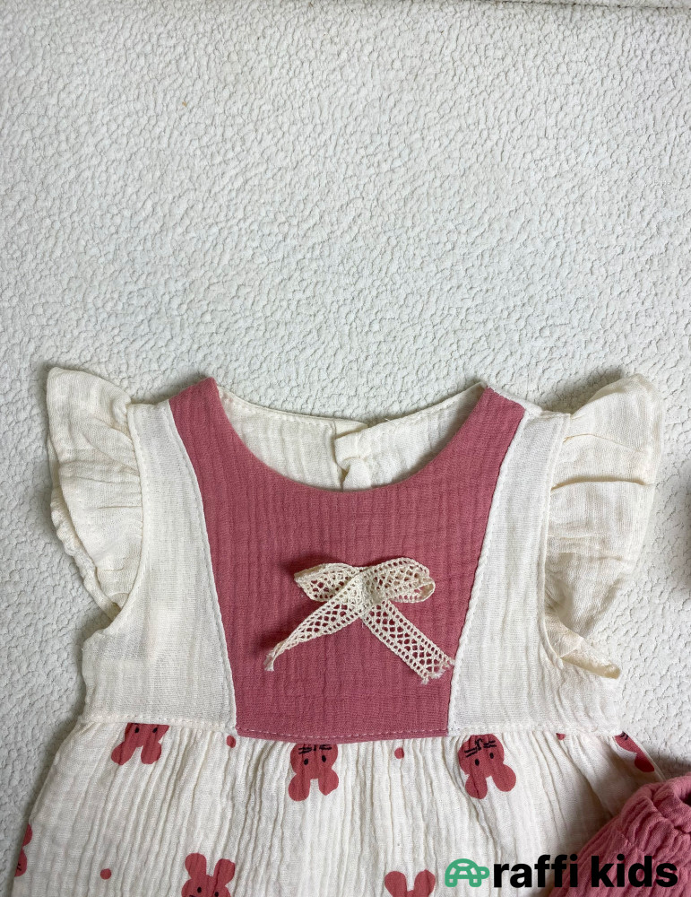 Helen 2-li dəst -Türkiyə istehsalı pambıq uşaq geyimi|Raffi Kids